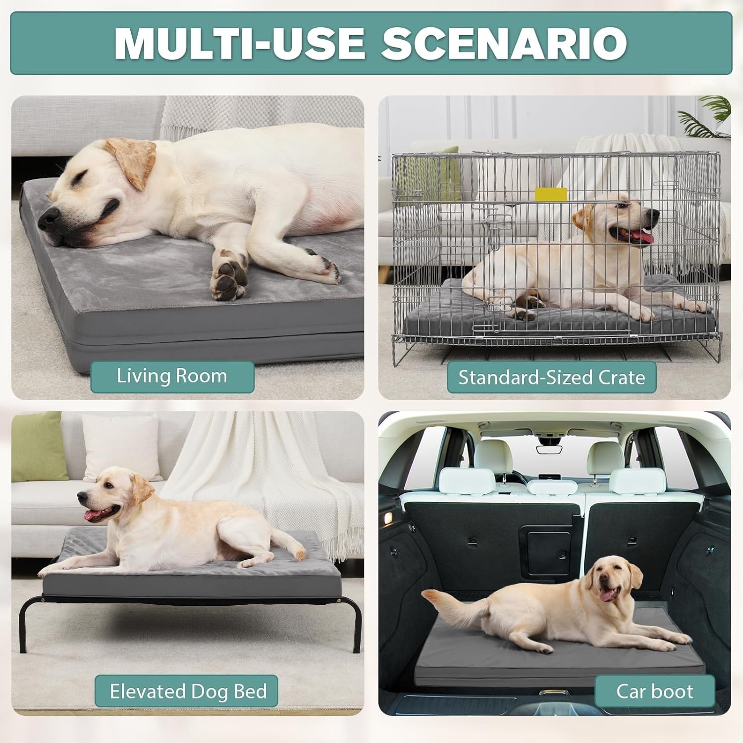 XL Waterproof Dog Bed, Orthopedic Foam, Reversible Cover