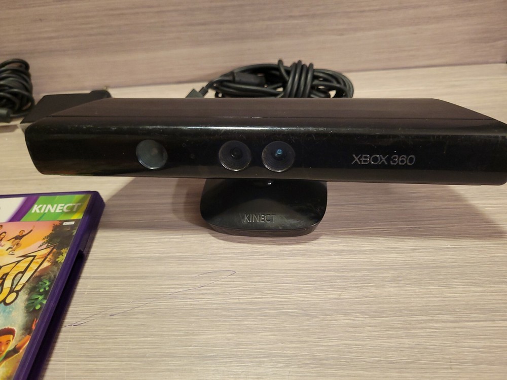Genuine Microsoft XBOX 360 Kinect Sensor Bar Model 1414 Black With USB Adapter