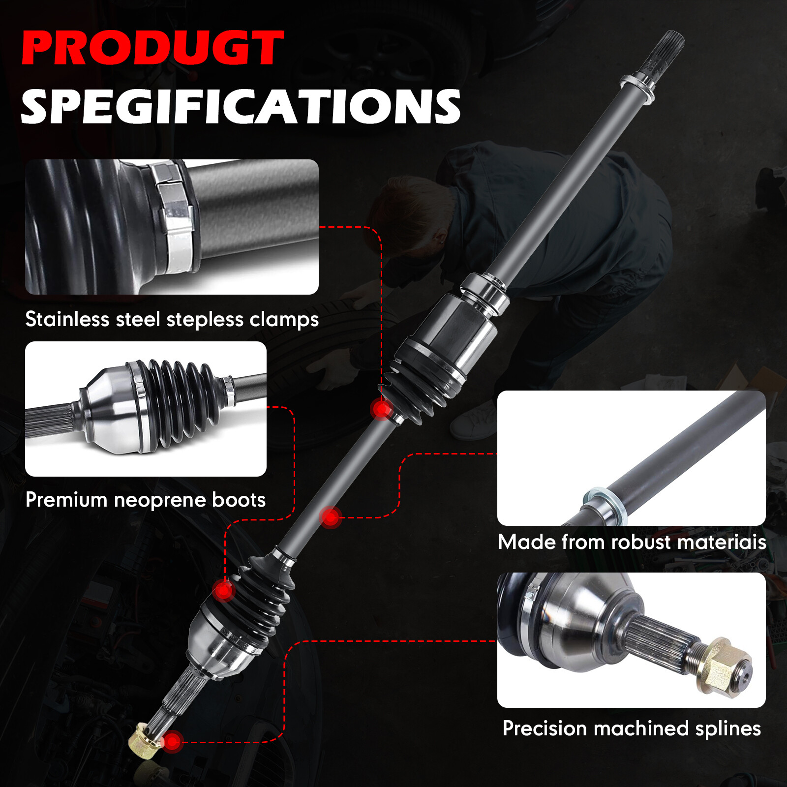 2 Front CV Axle Shaft Assemblies SurTrack Set for Nissan Altima Rogue FWD w/ A/T