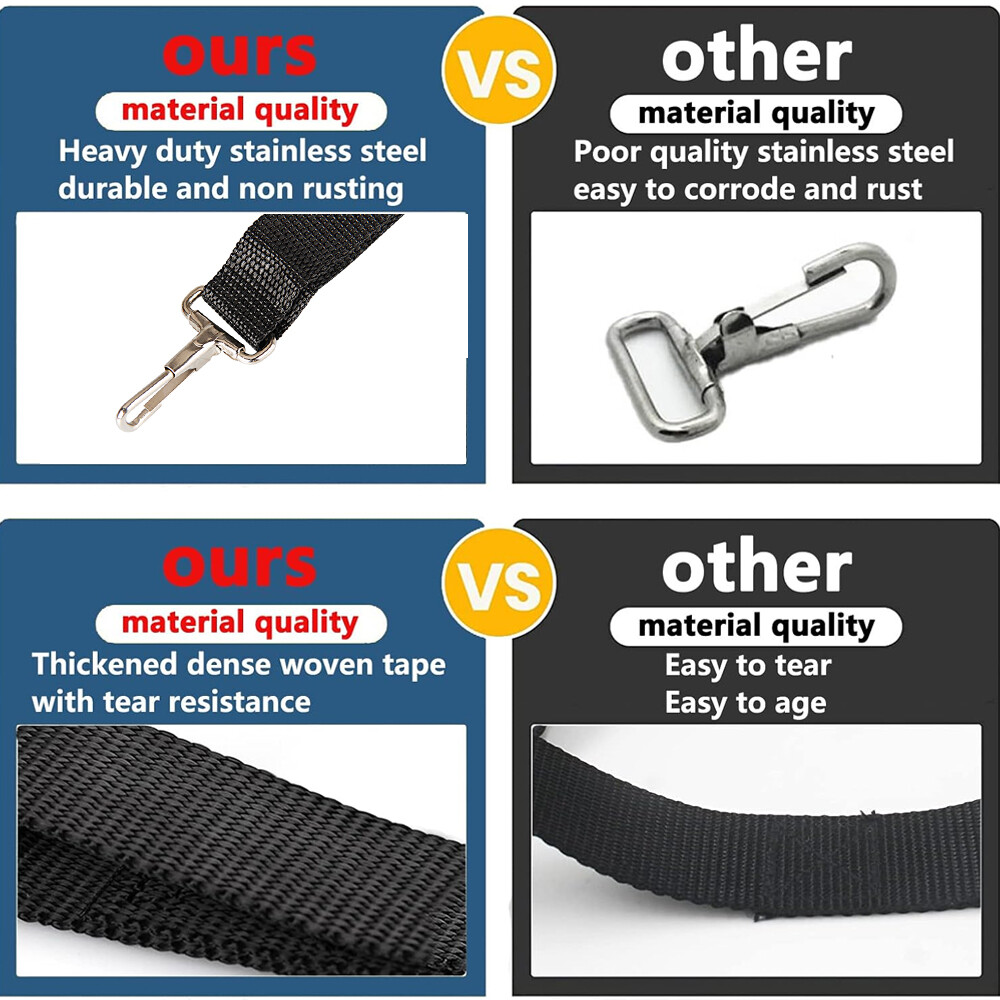 2Pack Double Bimini Top Strap with Hooks All Stainless Steel Hardware Adjustable