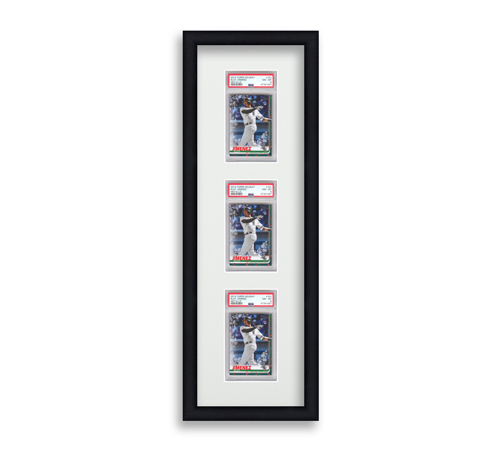 PSA Graded Card Frame Display Holds (3) Slabs Baseball, UV Protection (optional)