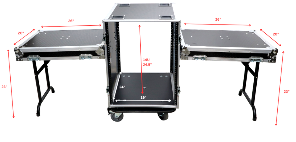 ProX T-14RSS24 14U Space Amp Rack Mount ATA Flight Case, 24 Inch Depth W-Casters