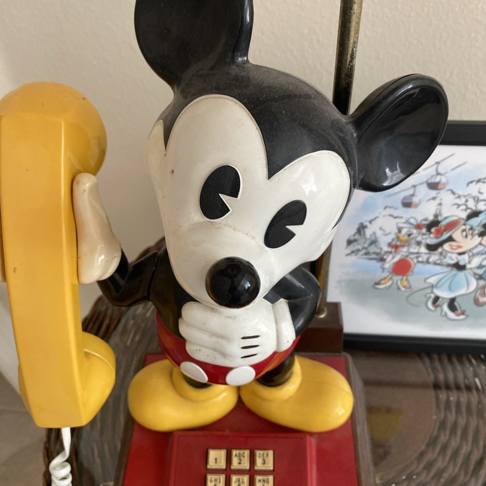 Vintage Mickey Mouse Telephone and Lamp