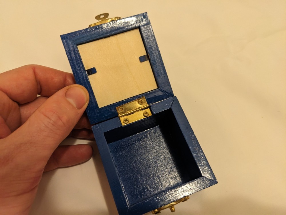 2,75" blue gift box with removable photo window