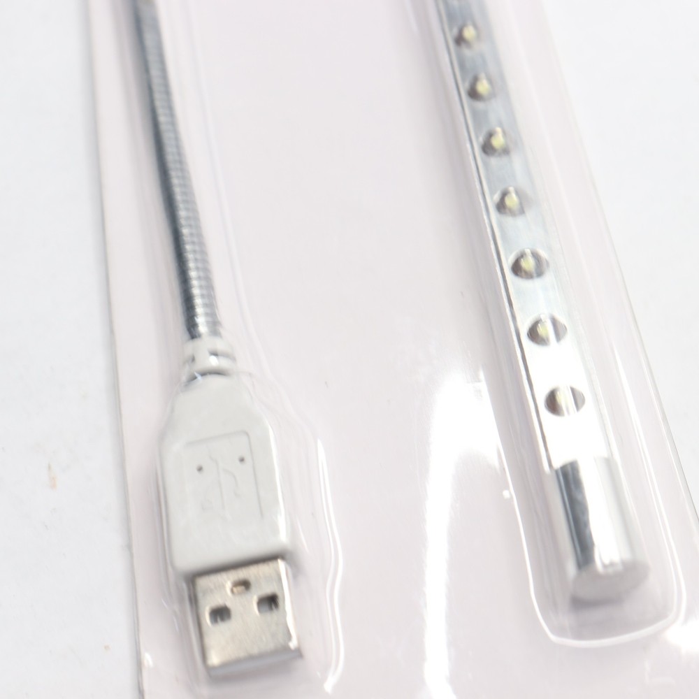 Touch Switch USB 10 Light Reading Lamp Silver Tone 1W 5VDC