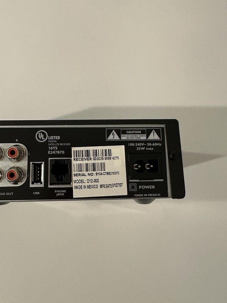 DirecTV Receiver Satellite Cable Box Only D12-300 Direct TV