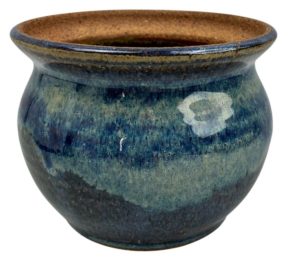 Art Studio Pottery Decorative Blue Vase Planter 4”