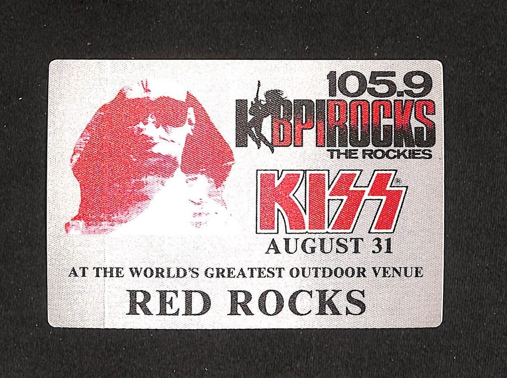 KISS,  RED ROCKS AUGUST 31, 1990 CONCERT TOUR SOUVENIR STICKER PASS , NEAR MINT