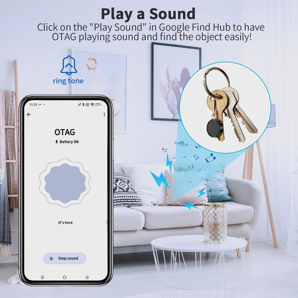 Tracker Tag for Android 4 Pack Luggage Tracker Tags Compatible with Google Fi...
