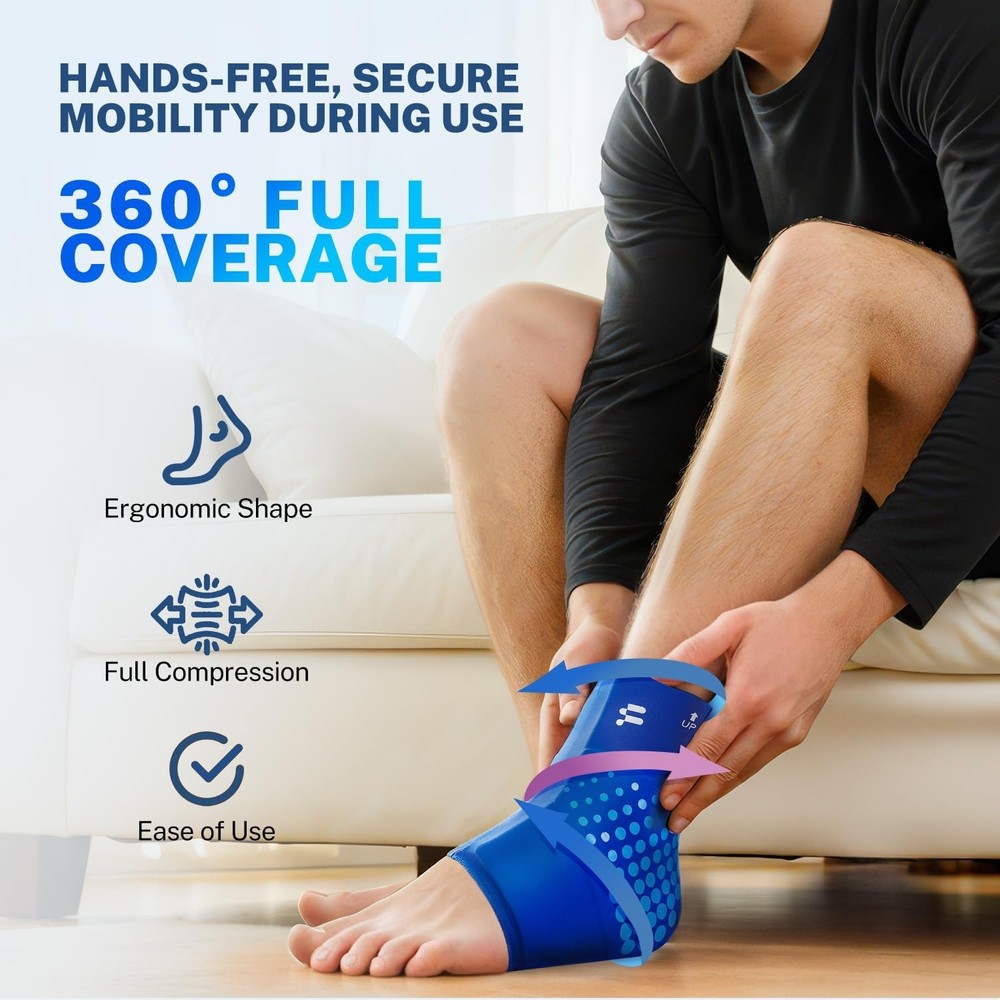 Ankle Ice Pack Wrap for Swelling with Thickened Cold Compression and Cooling ...