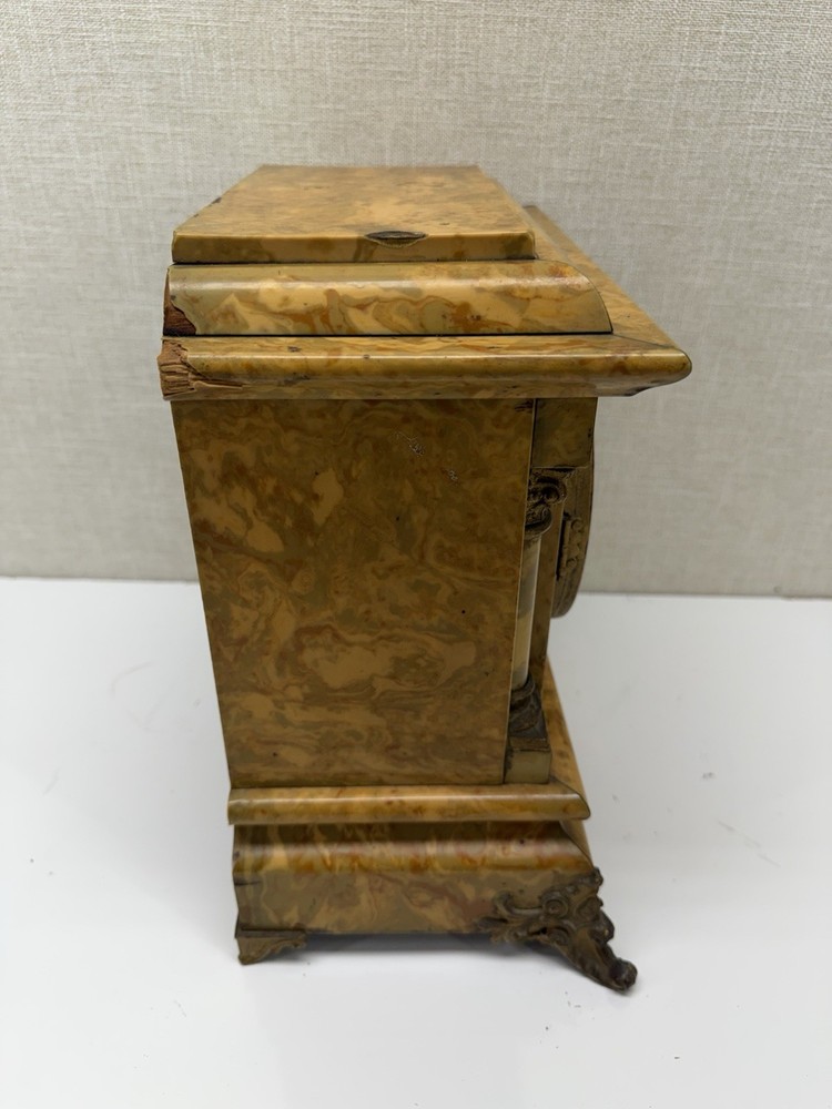 Seth Thomas Mantel Clock Marble Style Case Key Wind Untested USA