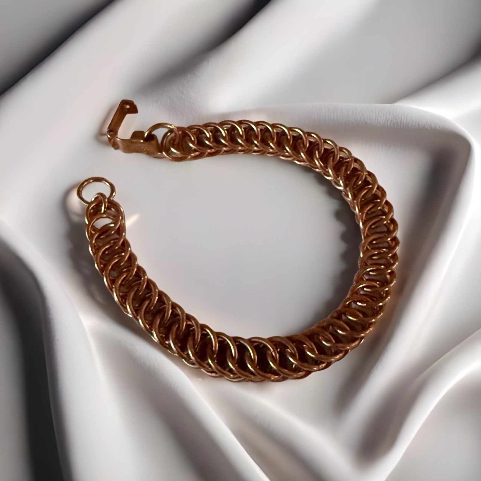 Solid Copper Bracelet • Persian 4-1 Chainmail • Handcrafted • Variety of Sizes