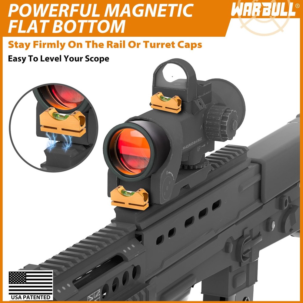 WarBull Scope Leveling Kit Universal, Magnetic Base High-Precision Gold