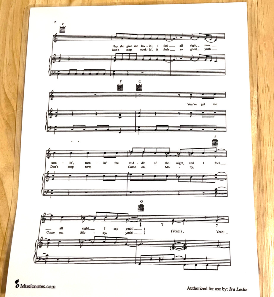 Tommy James (Shondells) Signed Autographed Sheet Music ~ Mony Mony