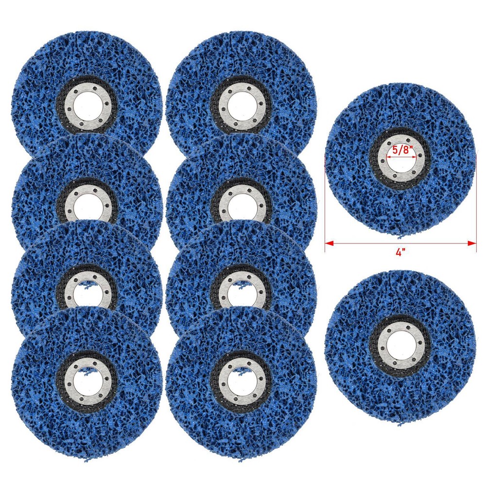 10 Pack 4" For Angle Grinder Poly Strip Disc Wheel Paint Rust Removal Clean