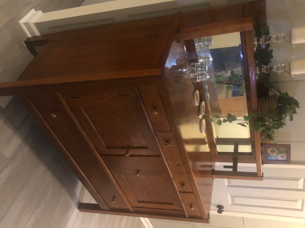 sideboard, oak, large, antique 