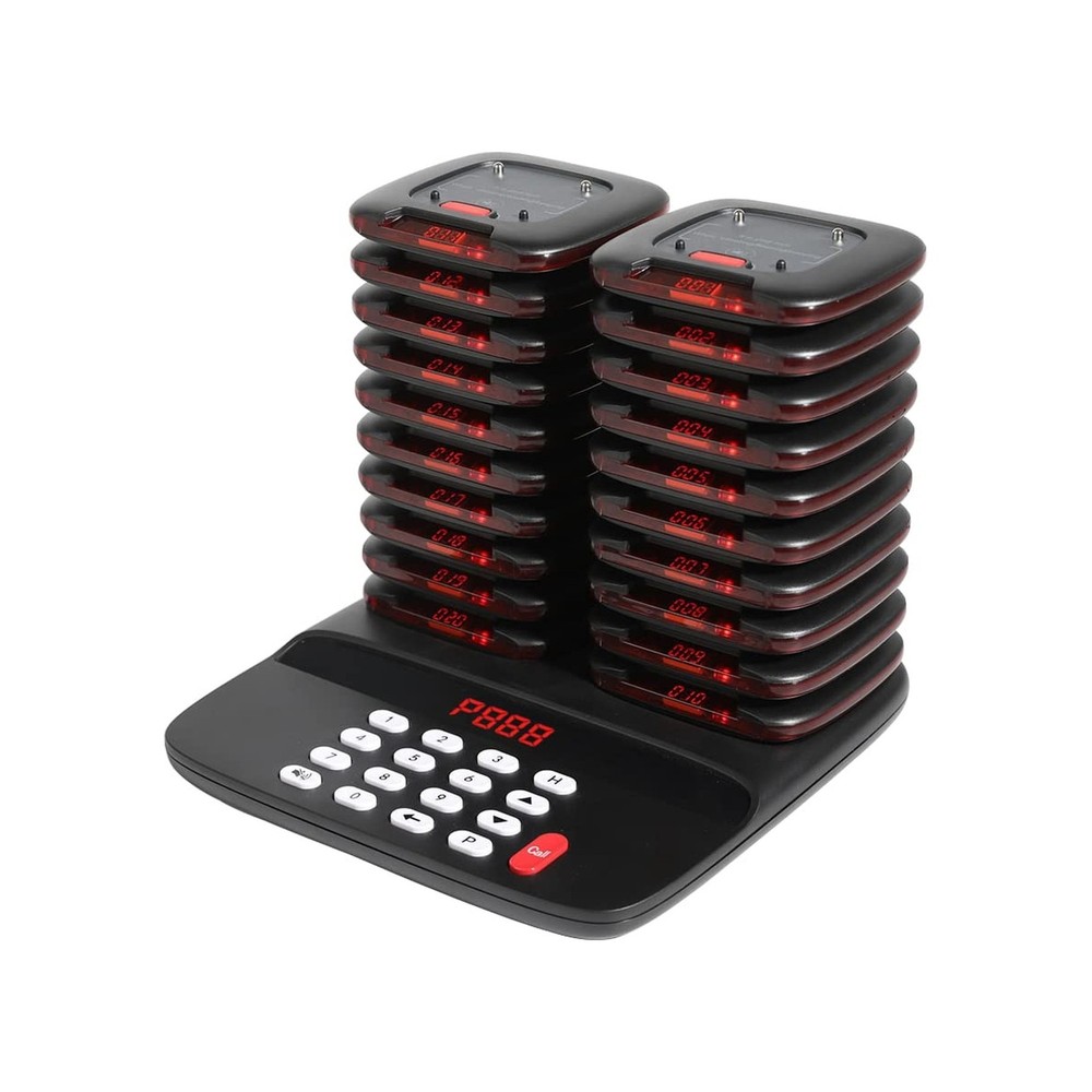 AGJ Restaurant Pager System Wireless Calling System 20 Pagers Beeper Buzzer G...