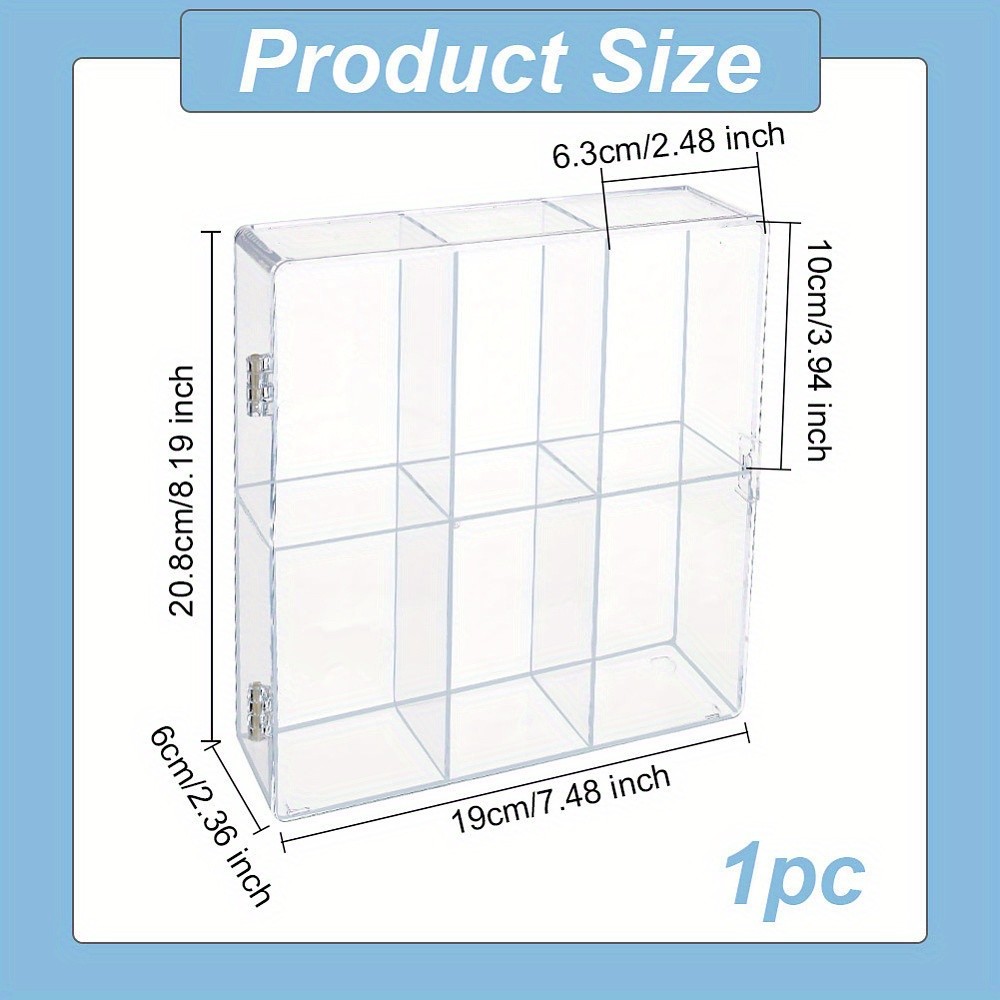 1pc 6 Grids Acrylic Bead Containers Storage Container for Beads Rectangle Clear