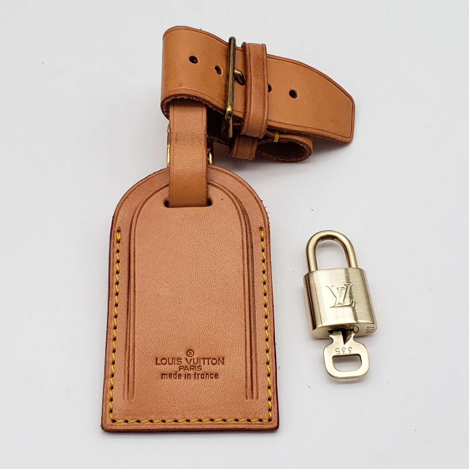 100% Authentic Louis Vuitton Gold Padlock and Luggage Tag / Name Tag/ Travel Tag