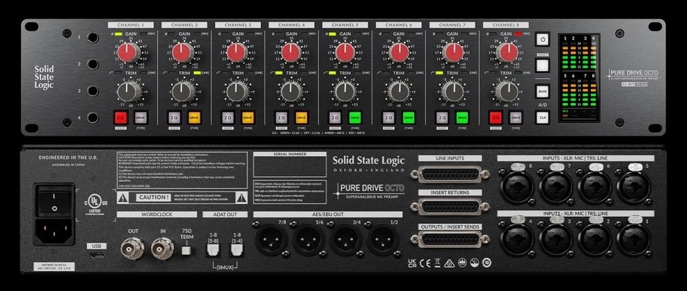 Solid State Logic SSL Pure Drive Octo 8 Mic Pre's, Conversion, and USB Soundcard