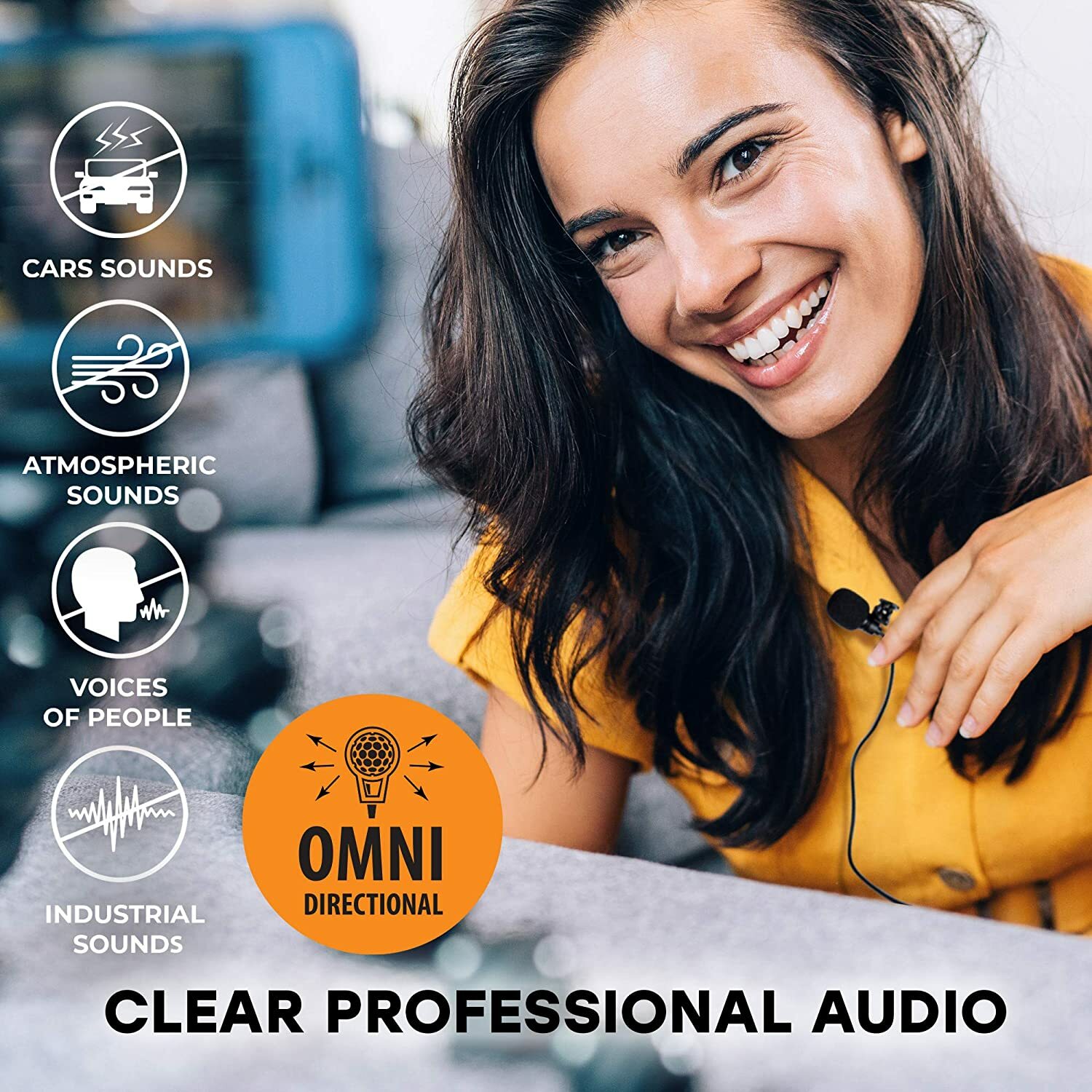 Omnidirectional Lapel Lavalier Microphone Clip-on Condenser Mini Iphone Android