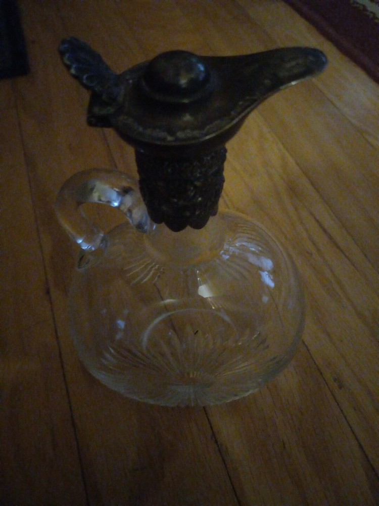 Cut Glass Silver Plate Pitcher , Carafe