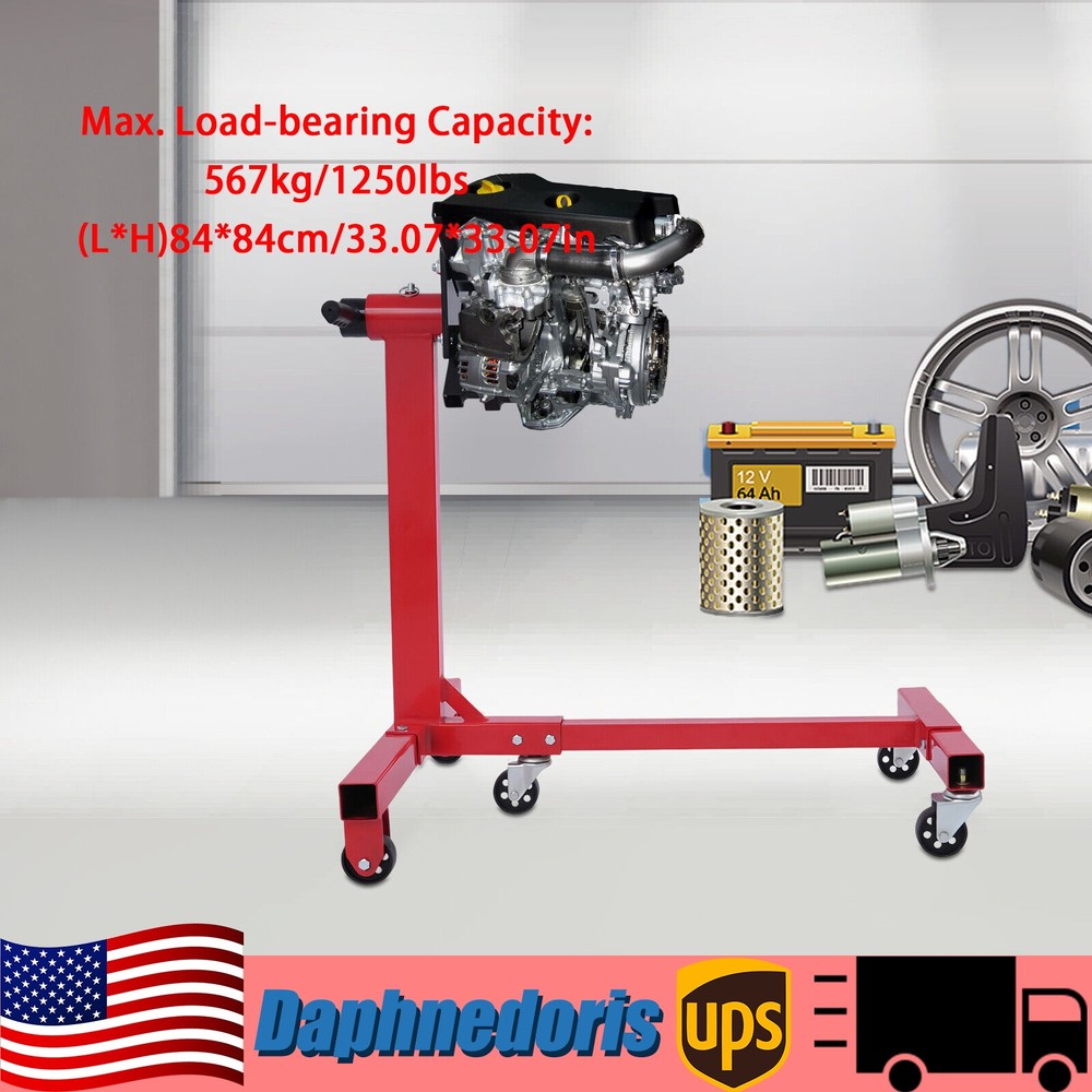 567kg/1250lbs Folding Engine Stand Foldable Rotating Engine Holder Heavy Duty