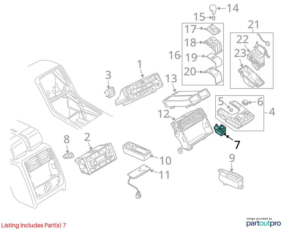2003-2010 Audi S8 Electronic Parking Brake Control Switch 4E1927225B