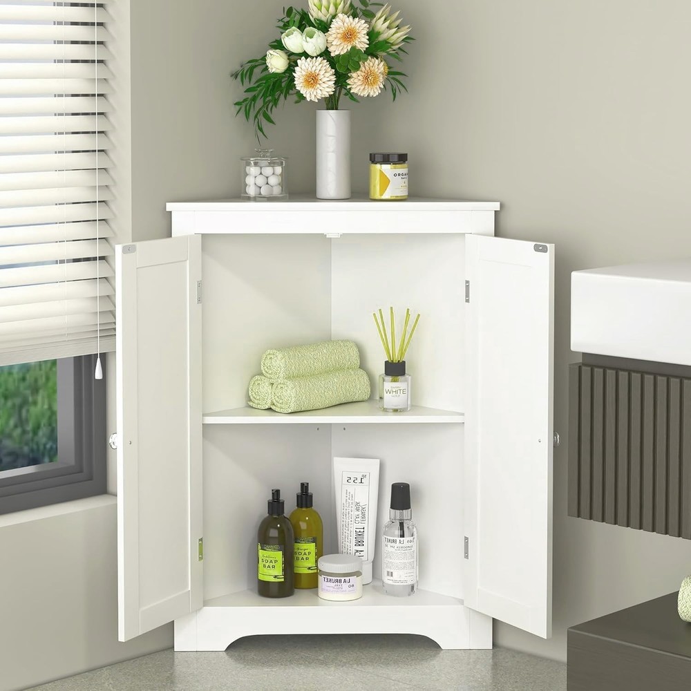 Freestanding Mini Corner Shelf for Kids - Durable White Storage Solution