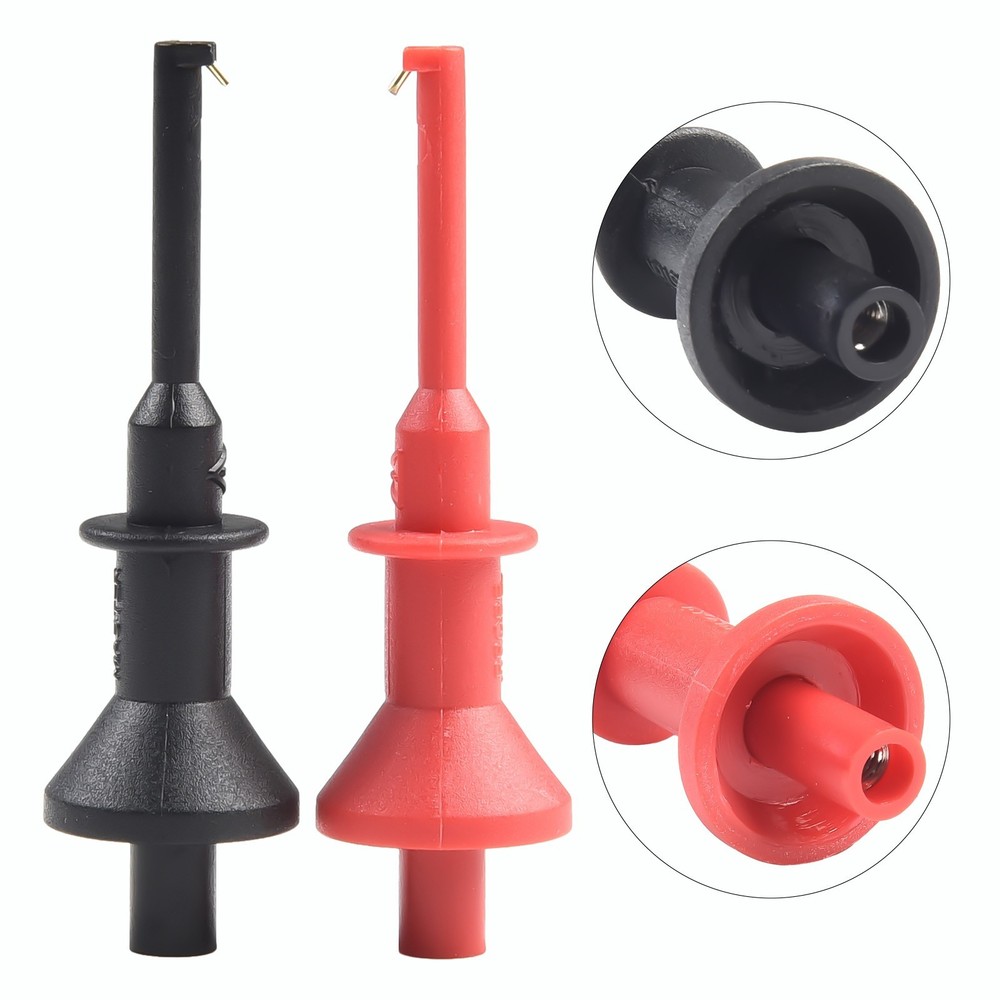 Testing Hook Clip Pair 2pcs with 4mm Threaded Leads for Multimeter Probing