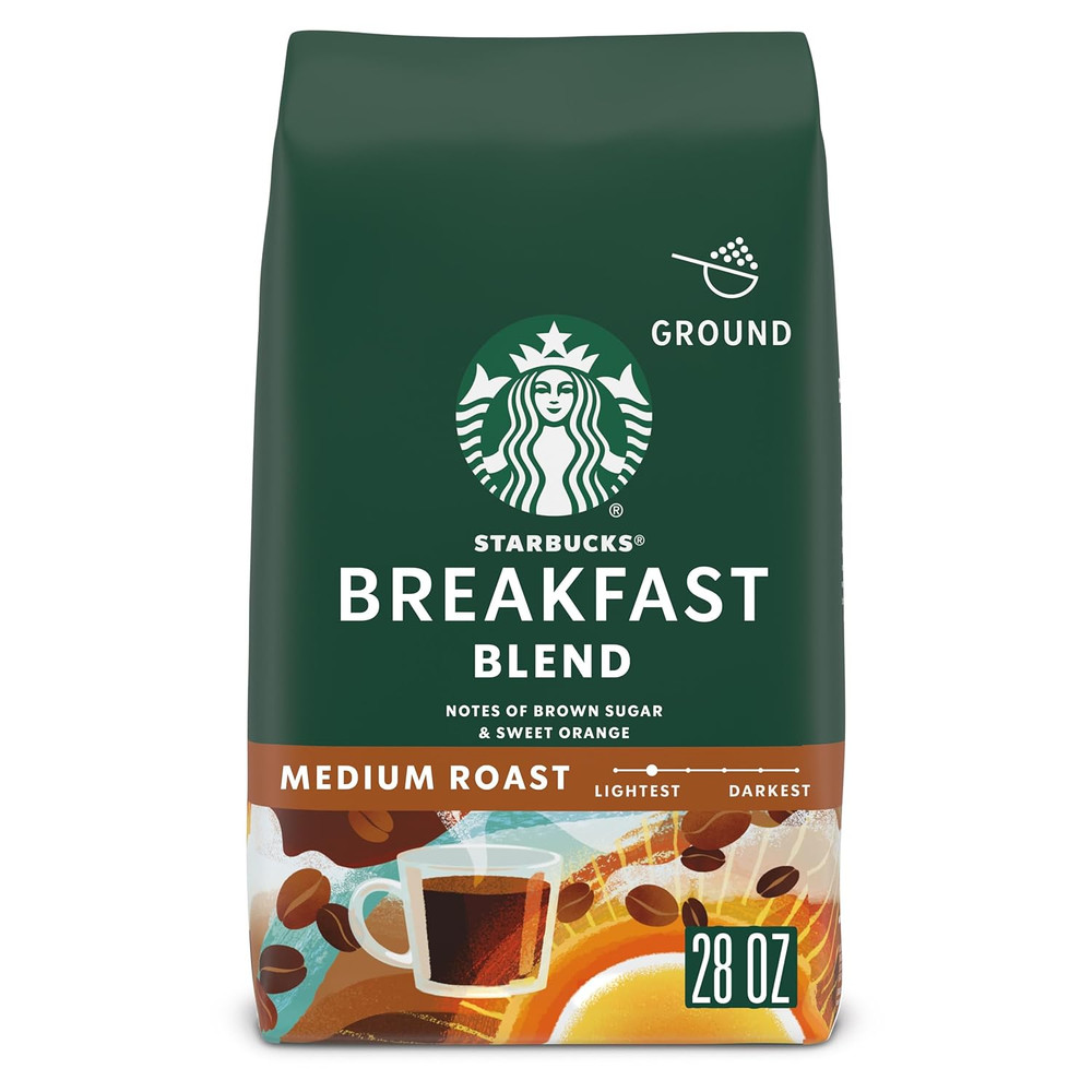 Ground Coffee, Medium Roast Hot or Iced Coffee, Breakfast Blend, 28 Oz ​