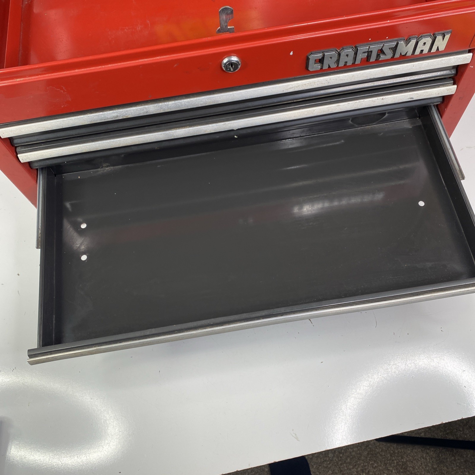 Vintage Sears Craftsman 4 Drawer Tool Box Toolbox Lockable No keys 26"x15.5"x12