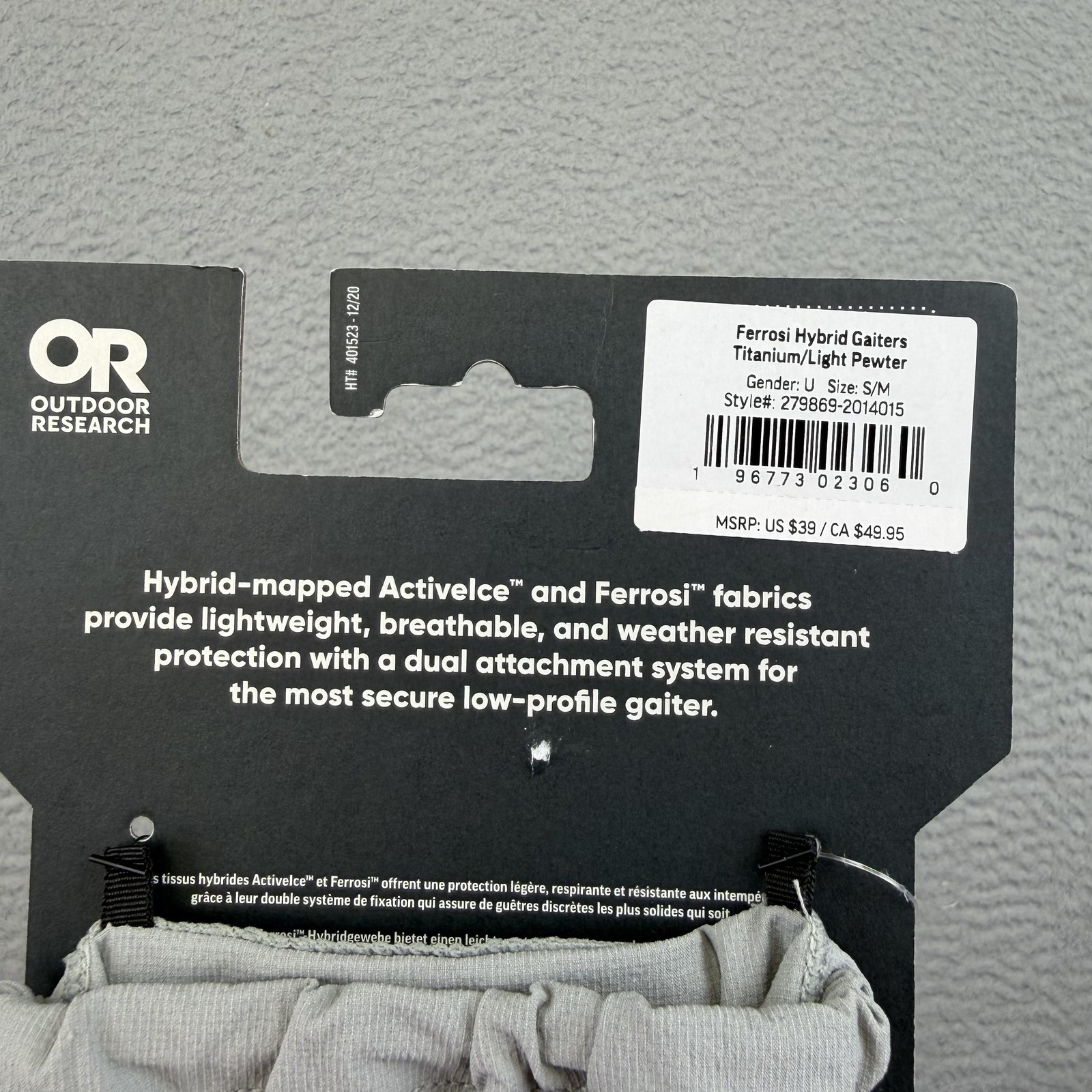 Outdoor Research Ferrosi Hybrid Gaiters S/M Titanium Light Pewter Unisex Trail