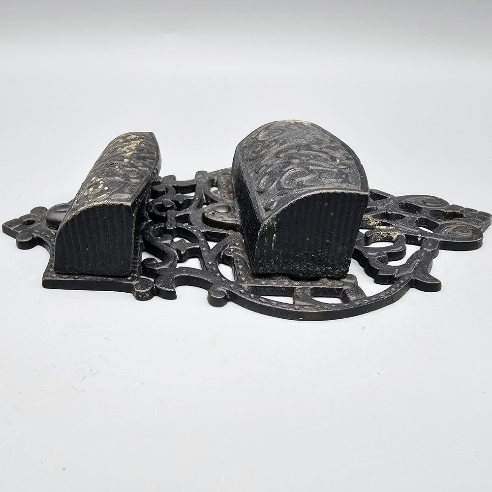 Vintage Cast Iron Wall Mounted Match Holder Matchstick Fireplace