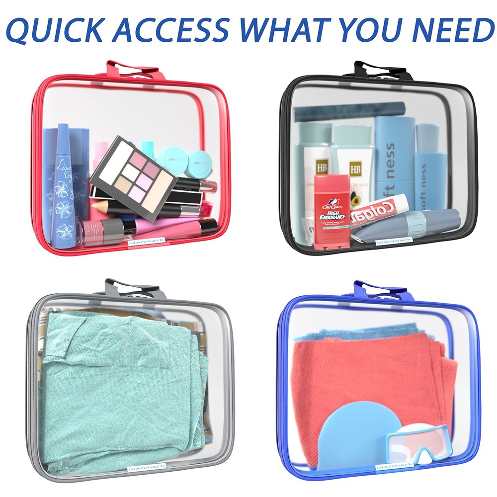 Clear Compression Packing Cubes 3 Set - Large See-Through Plastic Suitcase Ba...