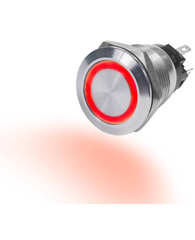 Blue Sea Systems 4162 10A Push Button LED Ring Switch OFF-ON Red