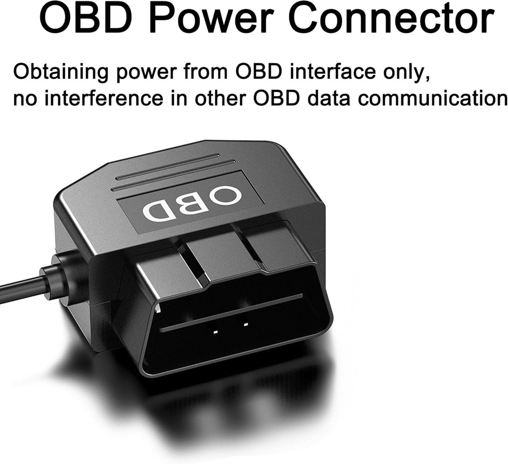 OBD OBD2 Hardwire Kit Power Cable for Dash Camera with 90Degree USB Type C 12