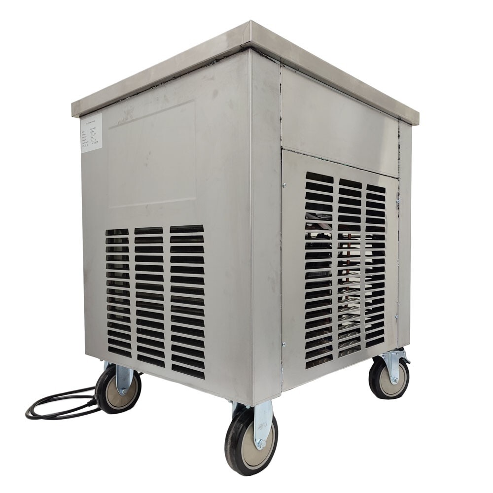 19*19in 110V Commercial Square Rolled Ice Cream Maker Frozen Yogurt Machine