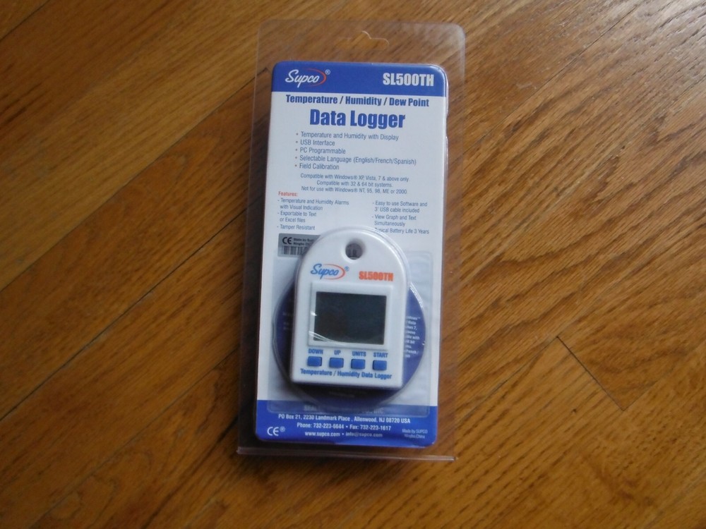 Supco SL500TH Temperature & Humidity Data Logger w/Internal Sensors & Software