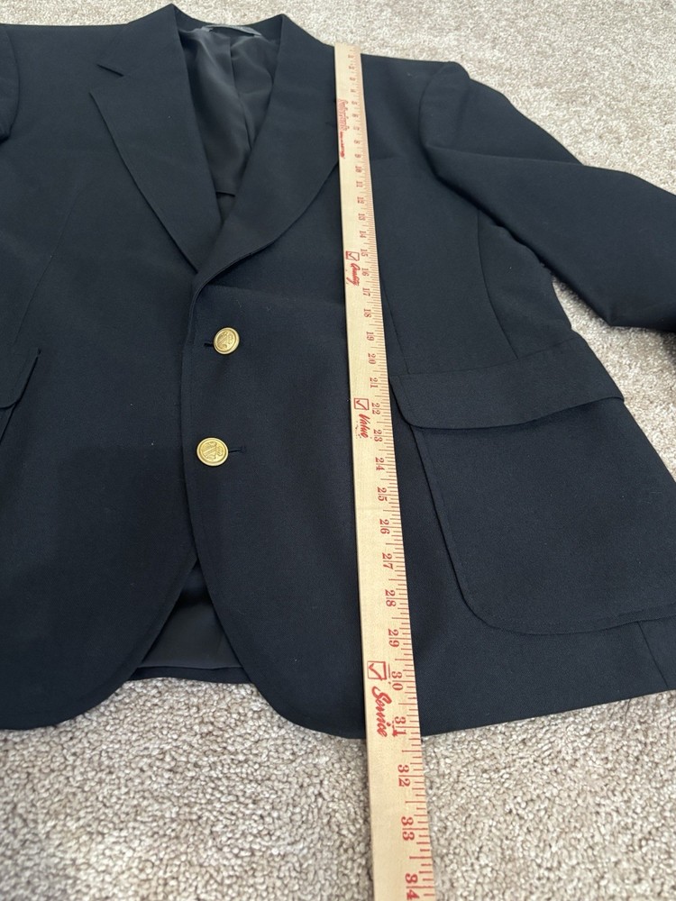 Classic Collection Blazer Mens 44 Black Solid Two-Button