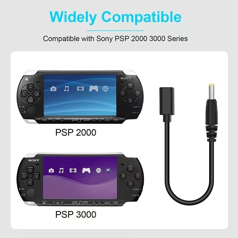 USB C Cable for PSP1000 2000 3000 Controller Charging Adapter Type C LED Convert