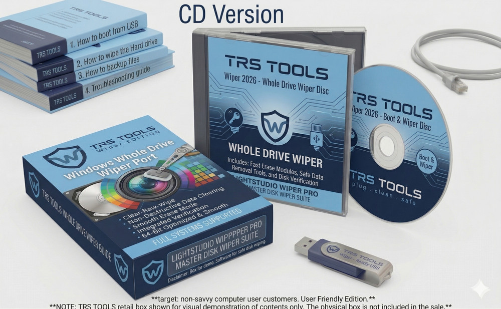 Hard Drive Eraser Secure Disk Wiper Bootable CD & USB