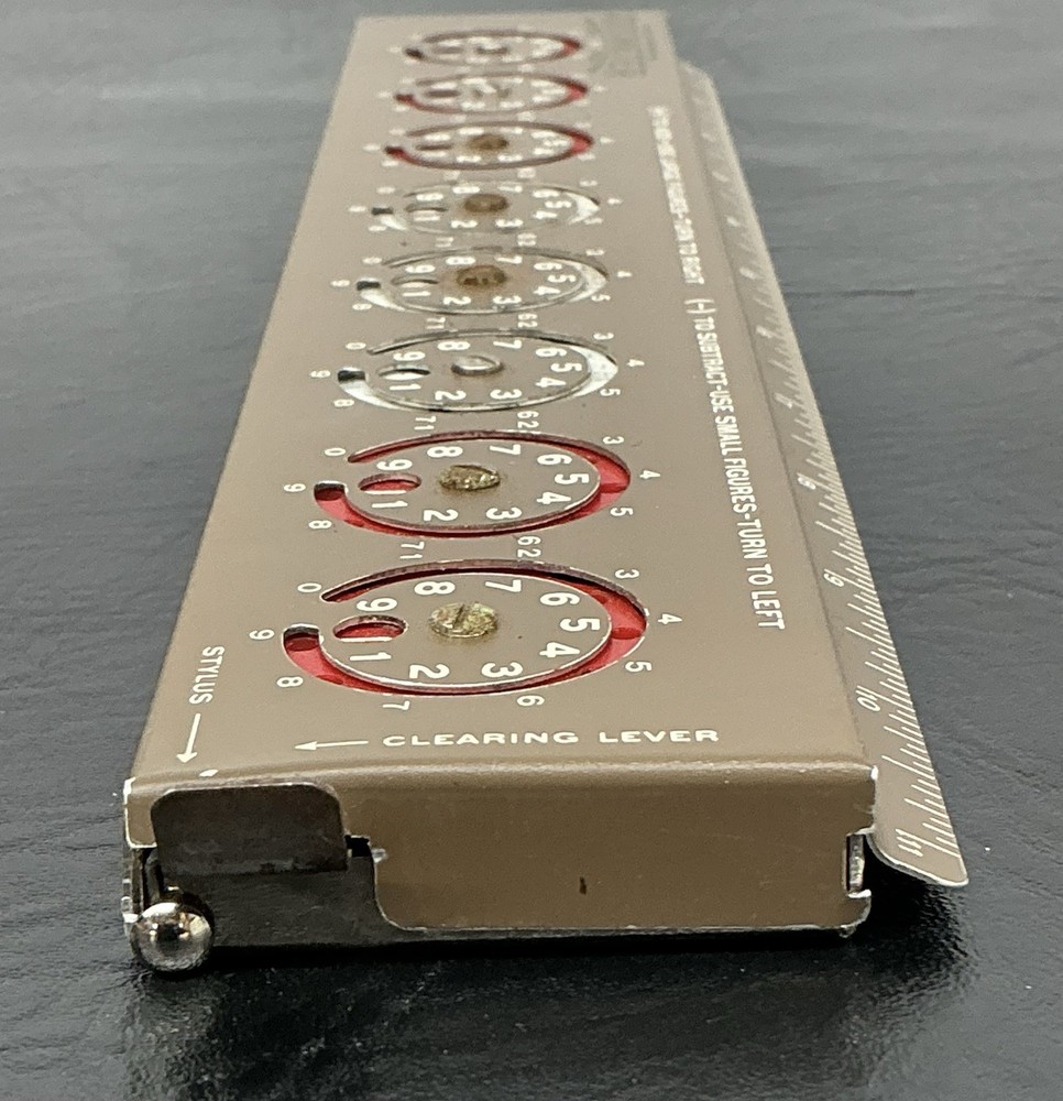 Vtg Addometer w/Case & Stylus Lions Assoc Portable Adding Machine Instructions