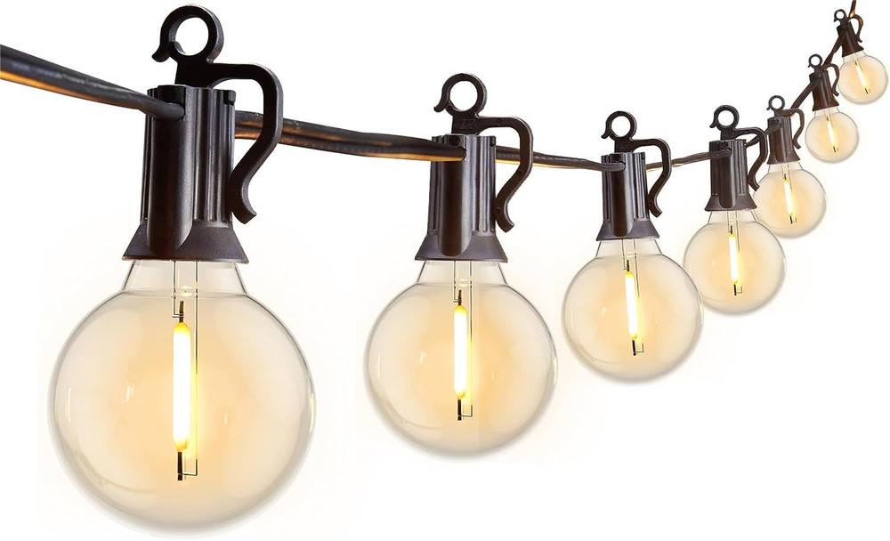 25FT Globe String Light with 27 Edison Bulbs (2Spare), Waterproof, Connectable