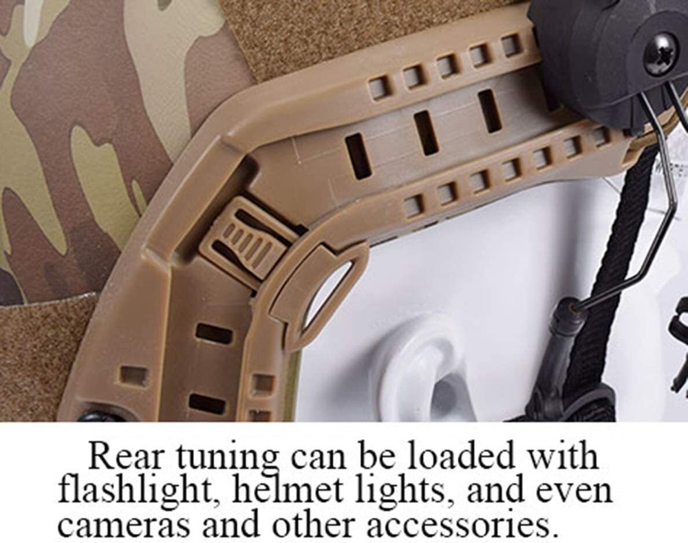 PJ Type Tactical Multifunctional Fast Helmet with Visor Goggles Version Black