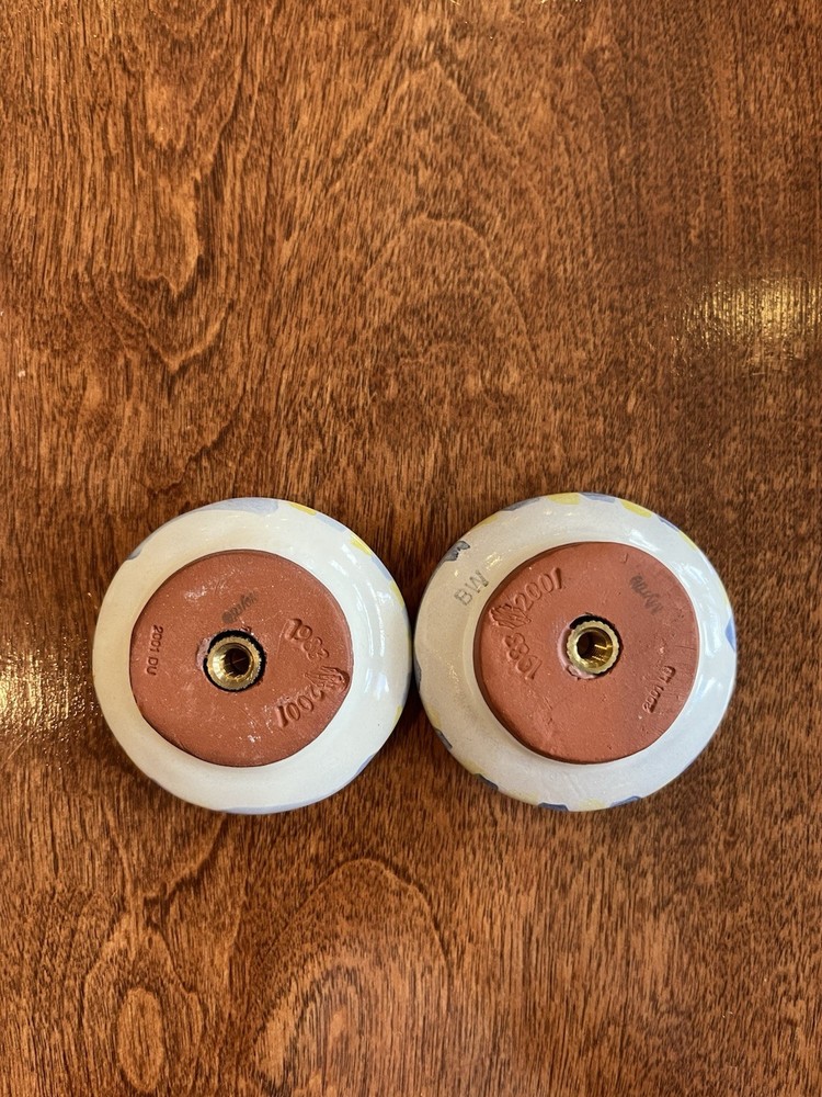 Vintage Mackenzie-Childs 2.5 Drawer Pulls/Knobs, Hand Painted, Perfect Condition