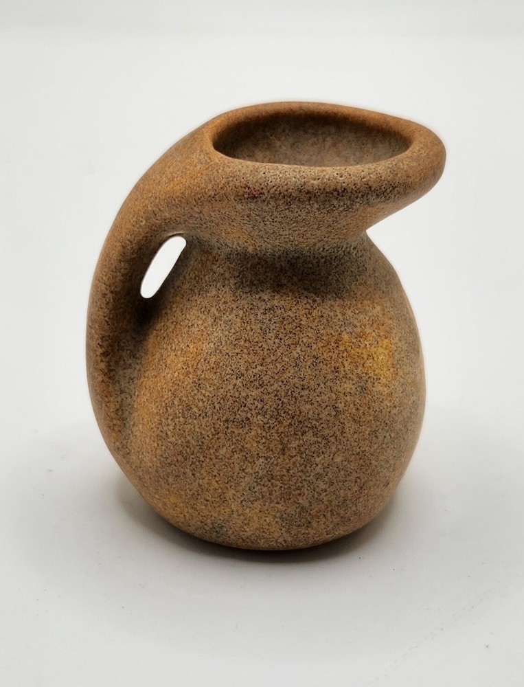 Miniature, Small Ceramic Brown Water Pitcher, 2"