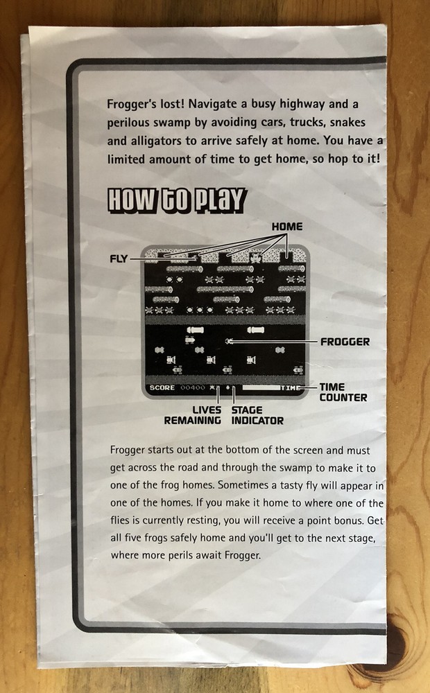 2004 Frogger Konami User Guide/pamphlet