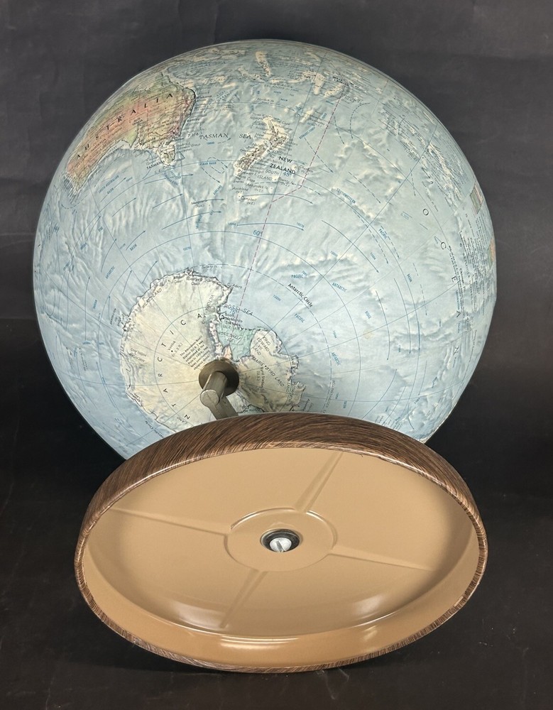 Vintage The World Book Raised Relief Globe Replogle 12”