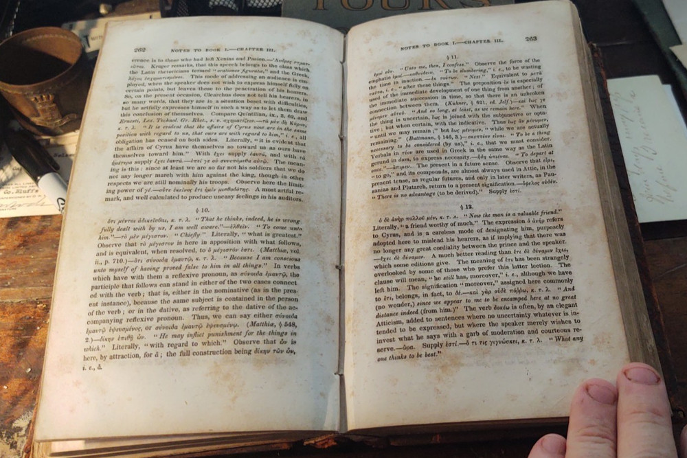 Anabasis of Xenophon ,English notes ,explanatory map 1851 , 632 pps Leather